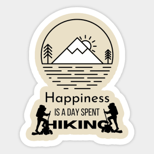 Happiness is a day spent hiking Sticker